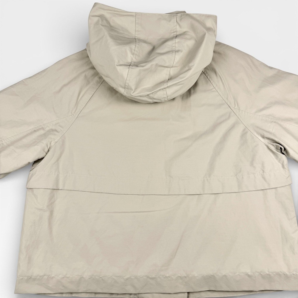 CALIA Crop Trench Jacket Womens XL Khaki Sand Hooded Water Repellent NEW - Picture 9 of 12